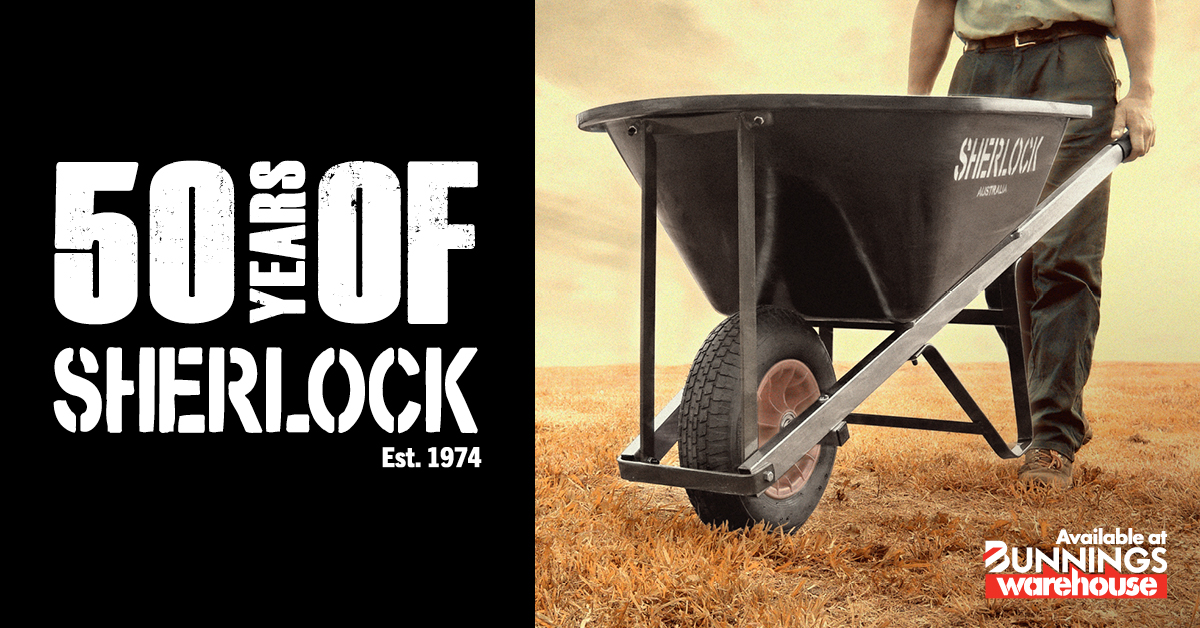 Celebrate 50 Years of excellence with Sherlock Wheelbarrows.